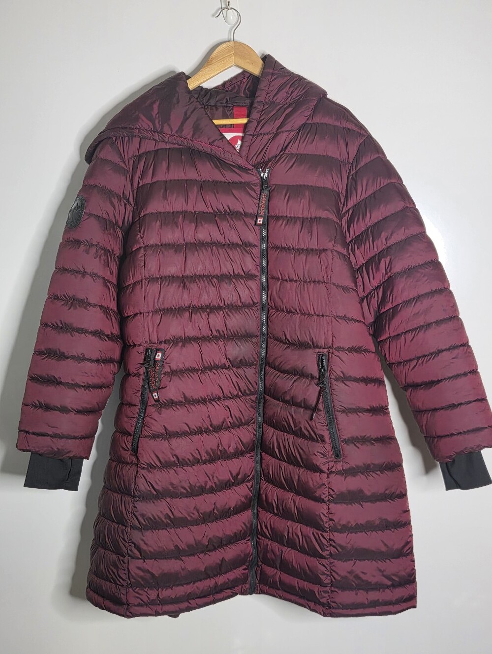 Canada Weathergear purple long quilted puffer coat Size 3X **Repaired